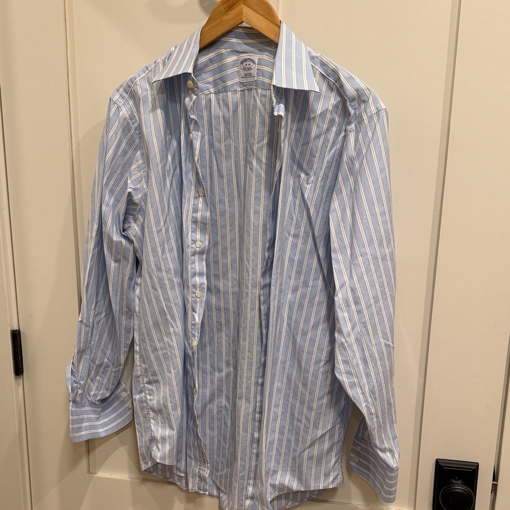 Brooks Brothers Light Blue Striped Dress Shirt